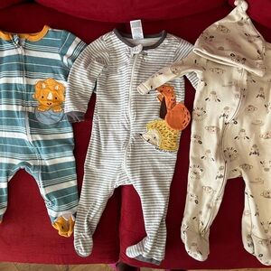 Striped Kids One Piece with Animal Patches